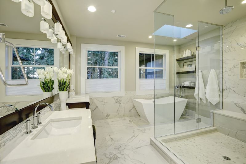 Contemporary Bathroom with Large Tiles